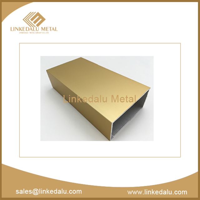 aluminum rectangular tube (gold anodizing), Aluminum extrusions for industrial